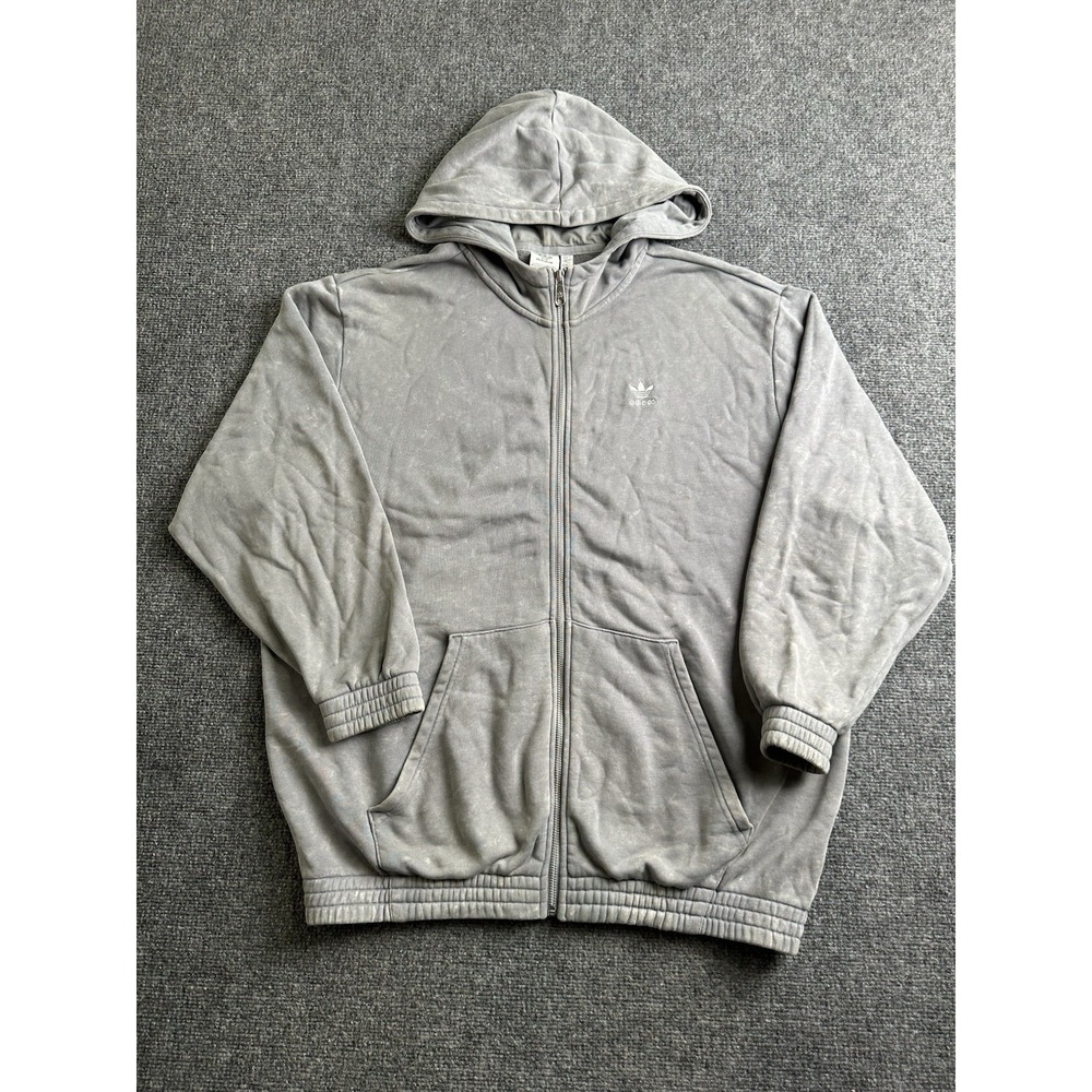 Mens Adidas Originals Trefoil Gray Full Zip Hoodie Asian Market, Size M